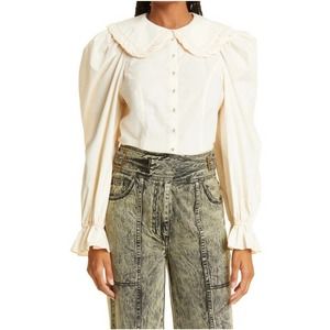 NWT Ulla Johnson Marietta Blouse in Dogwood Cream 6
